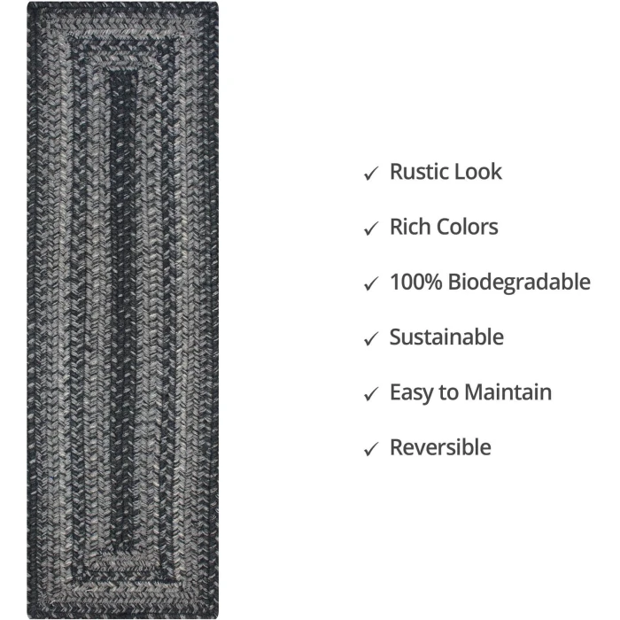 Homespice Decor Jute Braided Accessories Flint Hill Grey 240155PS 8 in. X 28 in. Set of 13 Rect Rug