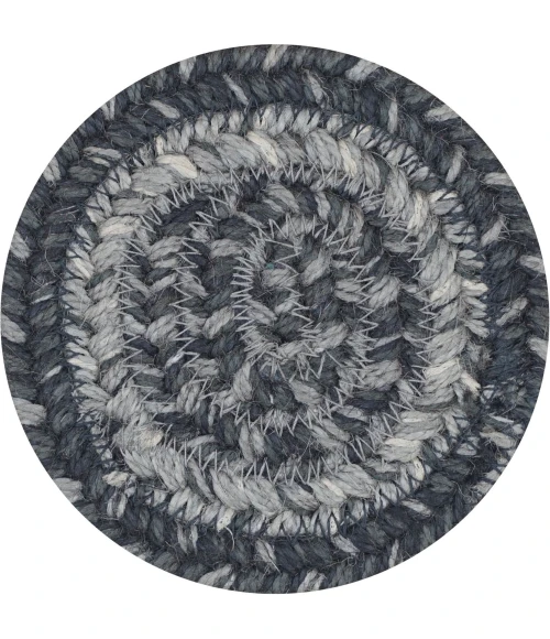 Homespice Decor Jute Braided Accessories Flint Hill Grey 240015PS 4 in. Set of 6 Round Rug