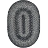 Homespice Decor Jute Braided Accessories Flint Hill Grey 240063PS 13 in. X 19 in. Set of 4 Oval Rug