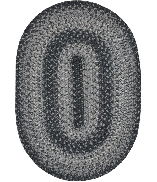 Homespice Decor Jute Braided Accessories Flint Hill Grey 240063PS 13 in. X 19 in. Set of 4 Oval Rug