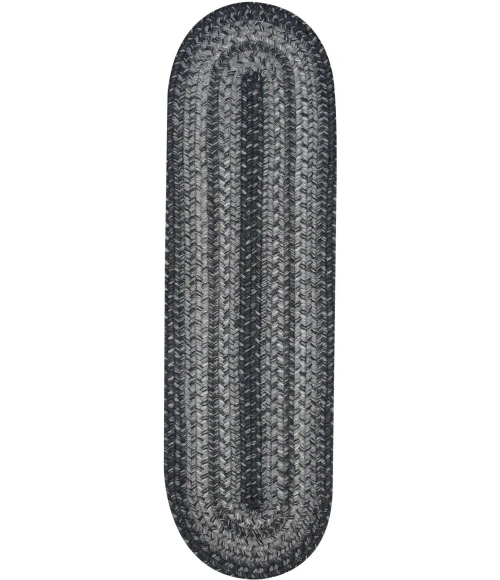 Homespice Decor Jute Braided Accessories Flint Hill Grey 240139PS 8 in. X 28 in. Set of 13 Oval Rug