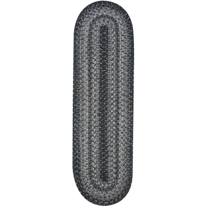 Homespice Decor Jute Braided Accessories Flint Hill Grey 240139PS 8 in. X 28 in. Set of 13 Oval Rug
