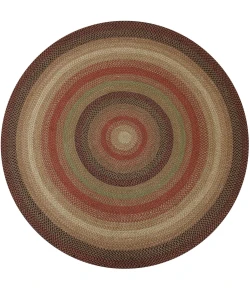 Homespice Decor Jute Braided Rug Black & Brown Gingerbread 6 FT Round Rug