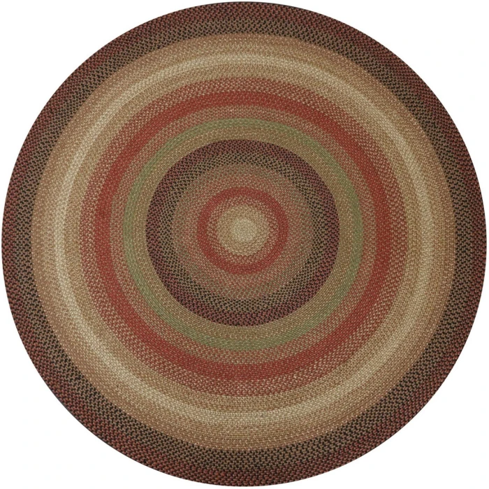 Homespice Decor Jute Braided Rug Black & Brown Gingerbread 6 FT Round Rug