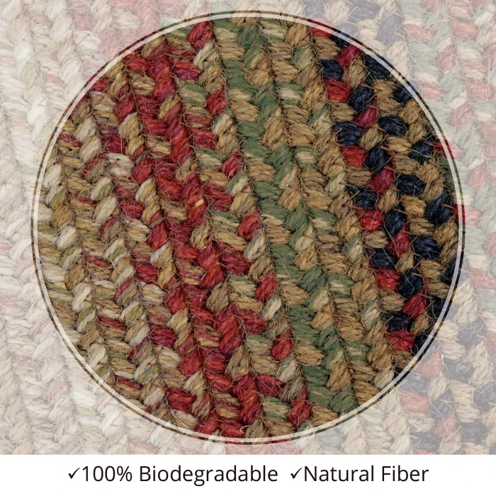 Homespice Decor Jute Braided Gingerbread Brown, Deep Red 506801 8 ft. X 10 ft. Oval Rug