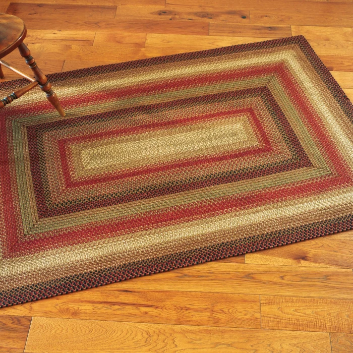Homespice Decor Jute Braided Gingerbread Brown, Deep Red 516800 8 ft. X 10 ft. Rect Rug
