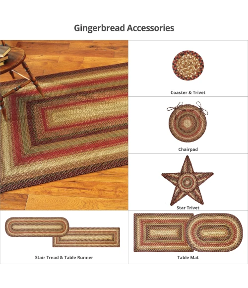 Homespice Decor Jute Braided Gingerbread Brown, Deep Red 510808 2 ft. X 3 ft. Rect Rug