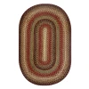 Homespice Decor Jute Braided Gingerbread Brown, Deep Red 502803 27 in. X 45 in. Oval Rug
