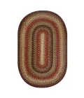 Homespice Decor Jute Braided Gingerbread Brown, Deep Red 502803 27 in. X 45 in. Oval Rug
