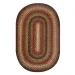 Homespice Decor Jute Braided Gingerbread Brown, Deep Red 505804 6 ft. X 9 ft. Oval Rug