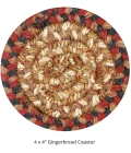 Homespice Decor Jute Braided Accessories Gingerbread Brown, Deep Red 240014PS 4 in. Set of 6 Round Rug