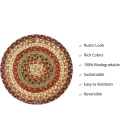 Homespice Decor Jute Braided Accessories Gingerbread Brown, Deep Red 240030PS 8 in. Set of 3 Round Rug