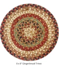 Homespice Decor Jute Braided Accessories Gingerbread Brown, Deep Red 240030PS 8 in. Set of 3 Round Rug