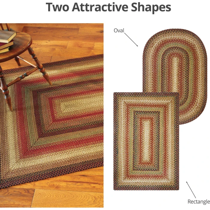 Homespice Decor Jute Braided Gingerbread Brown, Deep Red 516800 8 ft. X 10 ft. Rect Rug