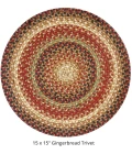 Homespice Decor Jute Braided Accessories Gingerbread Brown, Deep Red 240176PS 15 in. Set of 6 Round Rug