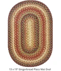 Homespice Decor Jute Braided Accessories Gingerbread Brown, Deep Red 240062PS 13 in. X 19 in. Set of 4 Oval Rug