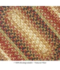 Homespice Decor Jute Braided Accessories Gingerbread Brown, Deep Red 240062PS 13 in. X 19 in. Set of 4 Oval Rug