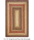 Homespice Decor Jute Braided Accessories Gingerbread Brown, Deep Red 240078PS 13 in. X 19 in. Set of 4 Rect Rug