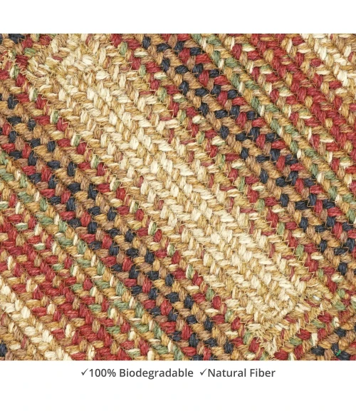 Homespice Decor Jute Braided Accessories Gingerbread Brown, Deep Red 240078PS 13 in. X 19 in. Set of 4 Rect Rug