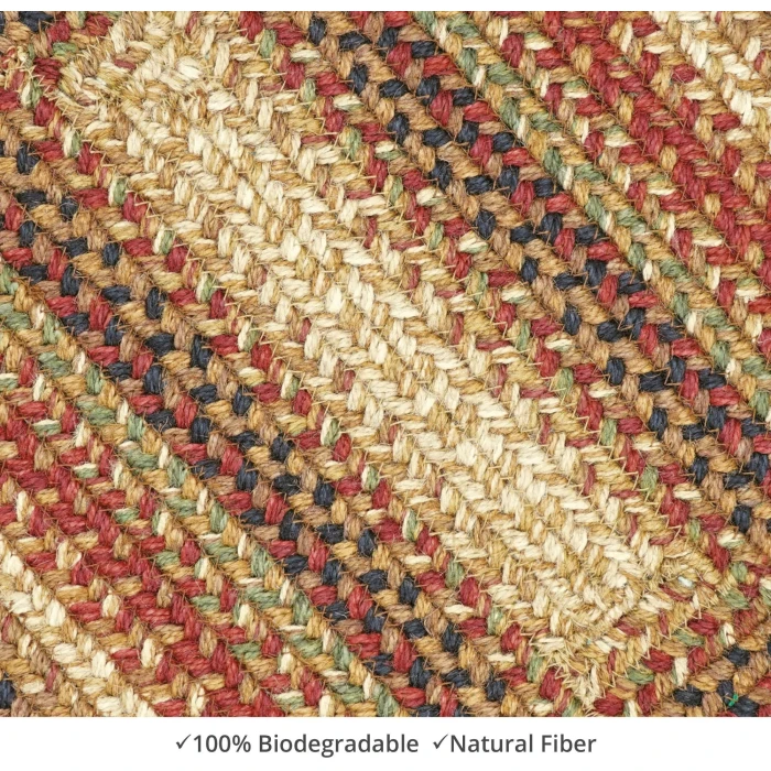Homespice Decor Jute Braided Accessories Gingerbread Brown, Deep Red 240078PS 13 in. X 19 in. Set of 4 Rect Rug