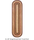 Homespice Decor Jute Braided Accessories Gingerbread Brown, Deep Red 240138PS 8 in. X 28 in. Set of 13 Oval Rug