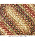 Homespice Decor Jute Braided Accessories Gingerbread Brown, Deep Red 240138PS 8 in. X 28 in. Set of 13 Oval Rug