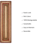 Homespice Decor Jute Braided Accessories Gingerbread Brown, Deep Red 240154PS 8 in. X 28 in. Set of 13 Rect Rug