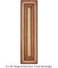 Homespice Decor Jute Braided Accessories Gingerbread Brown, Deep Red 240154PS 8 in. X 28 in. Set of 13 Rect Rug
