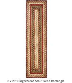 Homespice Decor Jute Braided Accessories Gingerbread Brown, Deep Red 240154PS 8 in. X 28 in. Set of 13 Rect Rug