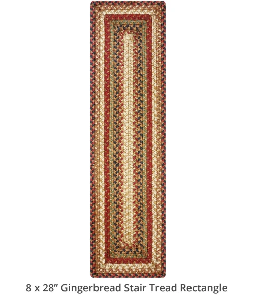 Homespice Decor Jute Braided Accessories Gingerbread Brown, Deep Red 240154PS 8 in. X 28 in. Set of 13 Rect Rug