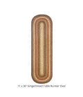 Homespice Decor Jute Braided Accessories Gingerbread Brown, Deep Red 571809 11 in. X 36 in. Oval Rug