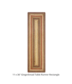 Homespice Decor Jute Braided Accessories Gingerbread Brown, Deep Red 572806 11 in. X 36 in. Rect Rug