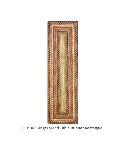 Homespice Decor Jute Braided Accessories Gingerbread Brown, Deep Red 572806 11 in. X 36 in. Rect Rug