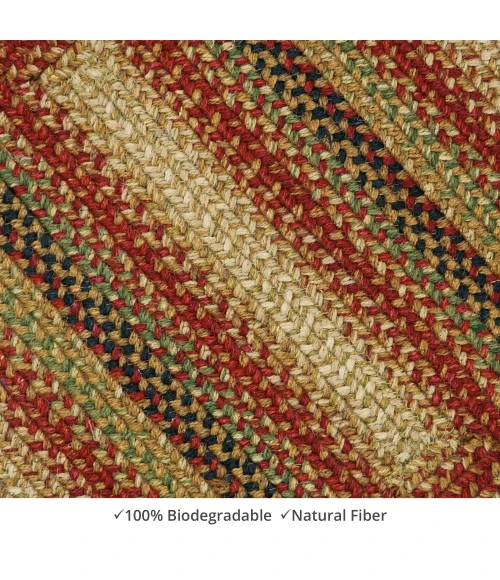 Homespice Decor Jute Braided Accessories Gingerbread Brown, Deep Red 572806 11 in. X 36 in. Rect Rug