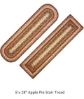 Homespice Decor Jute Braided Accessories Gingerbread Brown, Deep Red 240138PS 8 in. X 28 in. Set of 13 Oval Rug