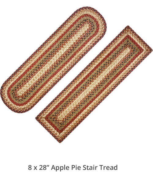 Homespice Decor Jute Braided Accessories Gingerbread Brown, Deep Red 240138PS 8 in. X 28 in. Set of 13 Oval Rug