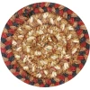 Homespice Decor Jute Braided Accessories Gingerbread Brown, Deep Red 240014PS 4 in. Set of 6 Round Rug
