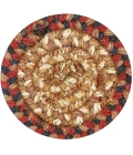 Homespice Decor Jute Braided Accessories Gingerbread Brown, Deep Red 240014PS 4 in. Set of 6 Round Rug