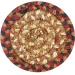 Homespice Decor Jute Braided Accessories Gingerbread Brown, Deep Red 240014PS 4 in. Set of 6 Round Rug