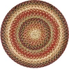 Homespice Decor Jute Braided Accessories Gingerbread Brown, Deep Red 240046PS 15 in. Set of 2 Round Rug