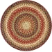 Homespice Decor Jute Braided Accessories Gingerbread Brown, Deep Red 240046PS 15 in. Set of 2 Round Rug