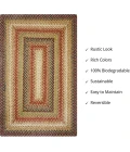 Homespice Decor Jute Braided Gingerbread Brown, Deep Red 510808 2 ft. X 3 ft. Rect Rug
