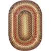 Homespice Decor Jute Braided Accessories Gingerbread Brown, Deep Red 240062PS 13 in. X 19 in. Set of 4 Oval Rug