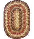 Homespice Decor Jute Braided Accessories Gingerbread Brown, Deep Red 240062PS 13 in. X 19 in. Set of 4 Oval Rug