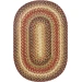 Homespice Decor Jute Braided Accessories Gingerbread Brown, Deep Red 240062PS 13 in. X 19 in. Set of 4 Oval Rug