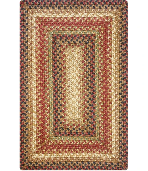 Homespice Decor Jute Braided Accessories Gingerbread Brown, Deep Red 240078PS 13 in. X 19 in. Set of 4 Rect Rug