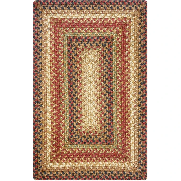 Homespice Decor Jute Braided Accessories Gingerbread Brown, Deep Red 240078PS 13 in. X 19 in. Set of 4 Rect Rug