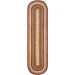 Homespice Decor Jute Braided Accessories Gingerbread Brown, Deep Red 240106PS 8 in. X 28 in. Set of 2 Oval Rug