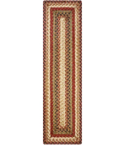 Homespice Decor Jute Braided Accessories Gingerbread Brown, Deep Red 240154PS 8 in. X 28 in. Set of 13 Rect Rug