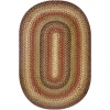 Homespice Decor Jute Braided Gingerbread Brown, Deep Red 503800 4 ft. X 6 ft. Oval Rug